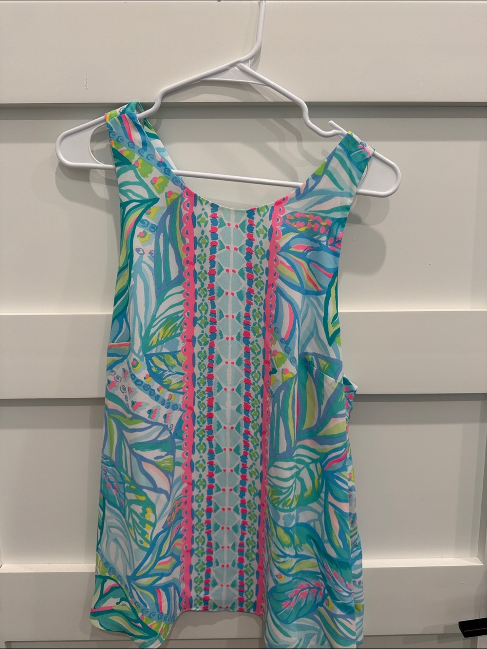 Lilly Pulitzer Multicolor Tropical Print Tank Top — Aqua, Pink, Lime